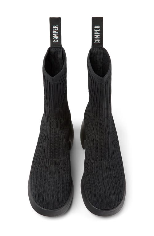 Camper Thelma Knit Platform Bootie In Black