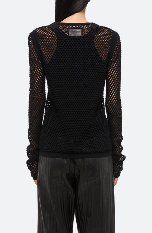 Helmut Lang Long-sleeve Mesh Seatbelt Top In Black