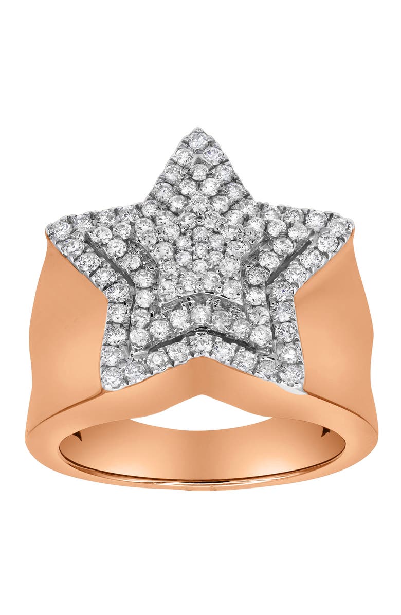 LuvMyJewelry SuperStar 14K Rose Gold Diamond Men Statement Ring - 0.97ct., Main, color, 14K Rose Gold