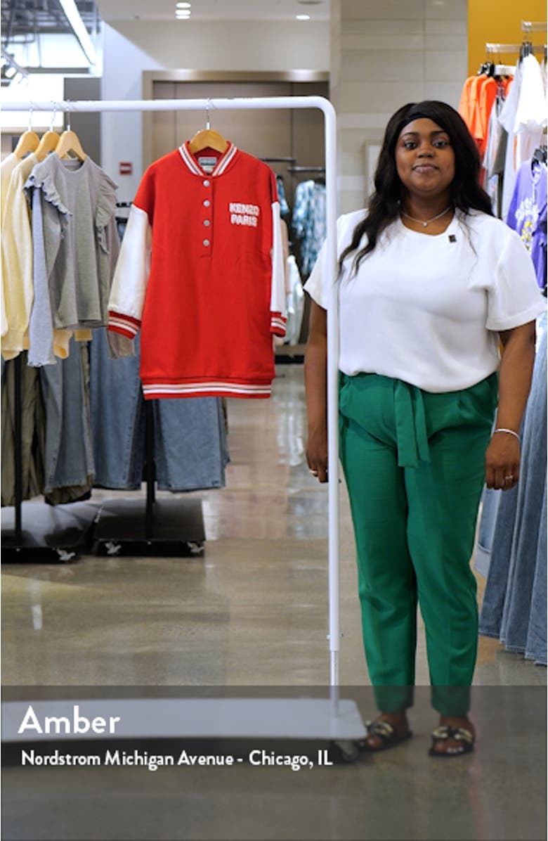 Kids' Long Sleeve Brushed Fleece Varsity Dress, sales video thumbnail