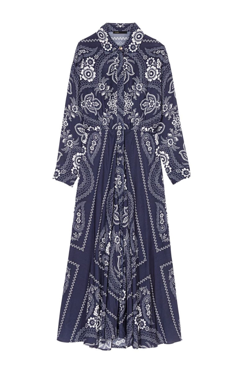maje Maxi bandana print dress, Alternate, color, Navy Bandana Print