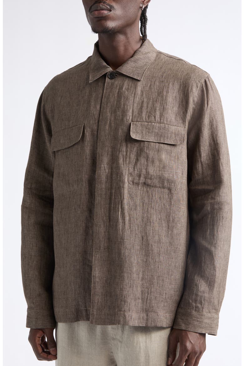 Linen Overshirt, Alternate, color, DARK WALNUT26