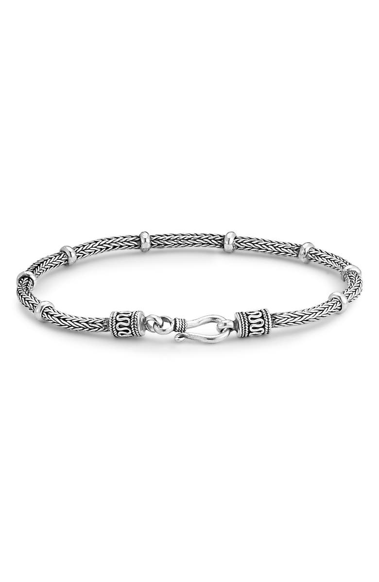SAMUEL B. Sterling Silver Woven Balinese Design Bracelet, Main, color, Silver