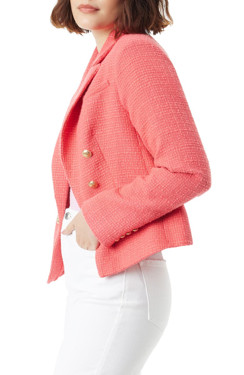 Sam Edelman Cheryl Double Breasted Crop Tweed Blazer, Alternate, color, 
