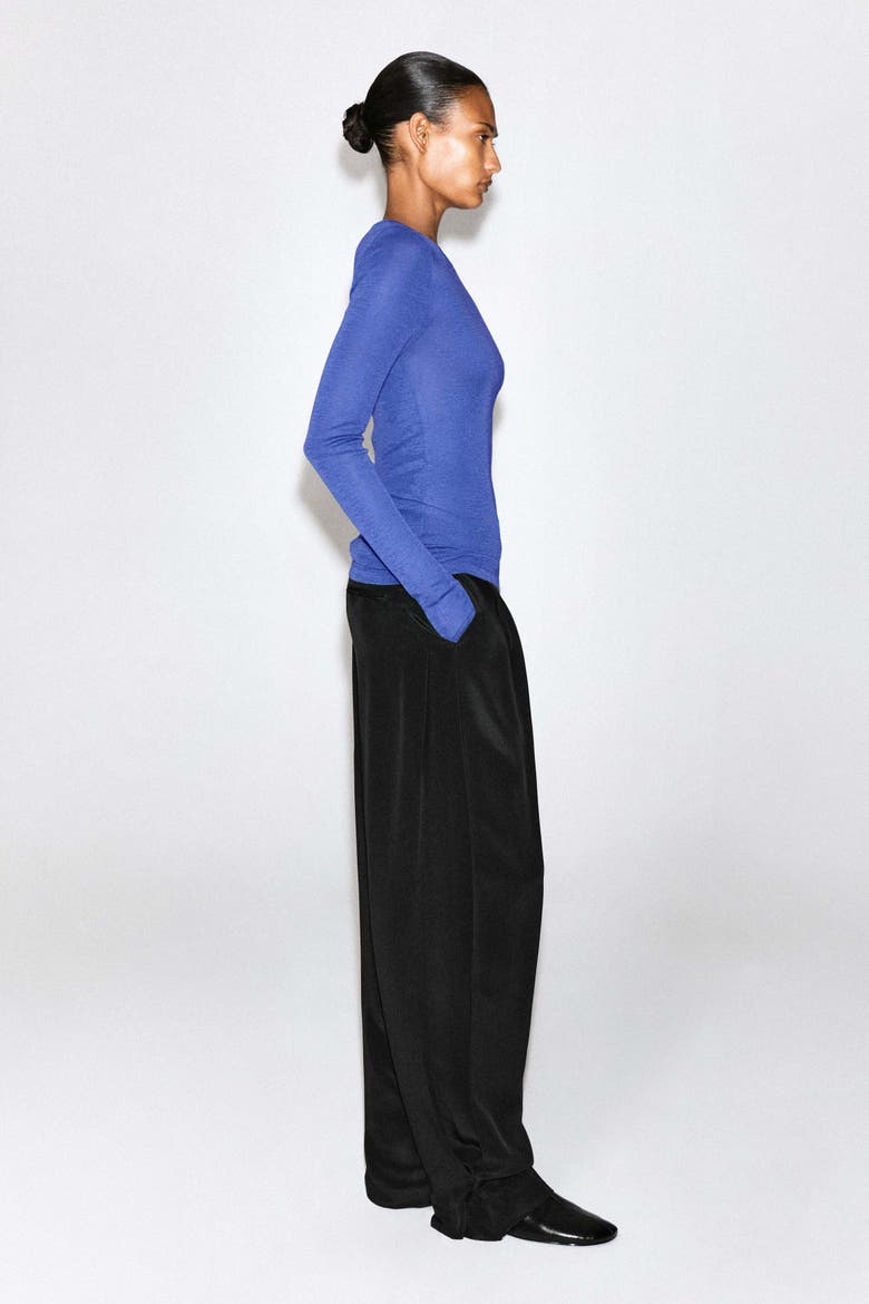 Slim Merino Wool Top, Alternate, color, COBALT BLUE