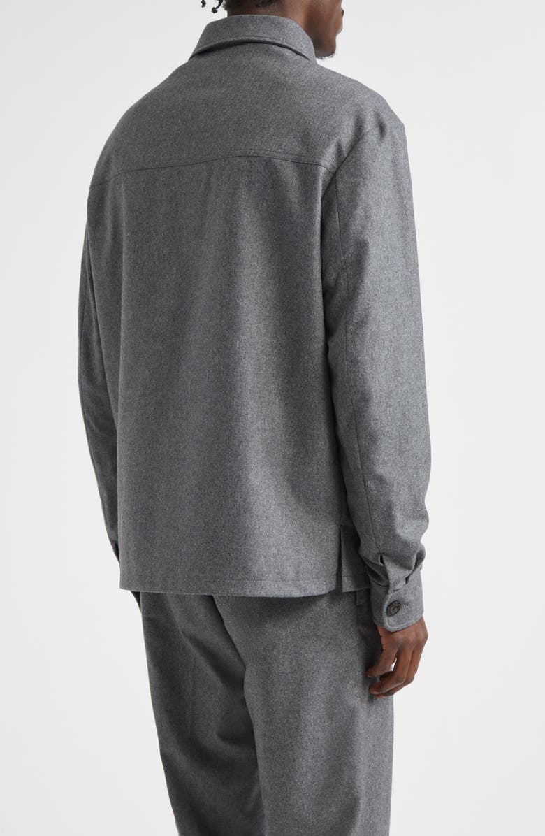 Moncler Camicia Nylon & Cashmere Shirt Jacket, Alternate, color, Dark Gray