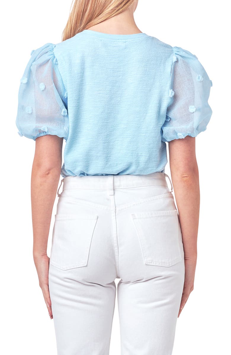 English Factory Embellished Sleeve Top, Alternate, color, Blue