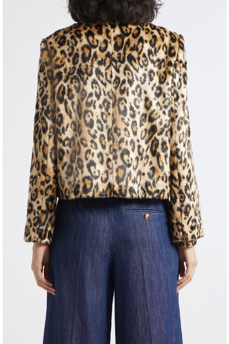 Spotted Print Faux Fur Jacket, Alternate, color, CAMEL SPOTTED PRINT