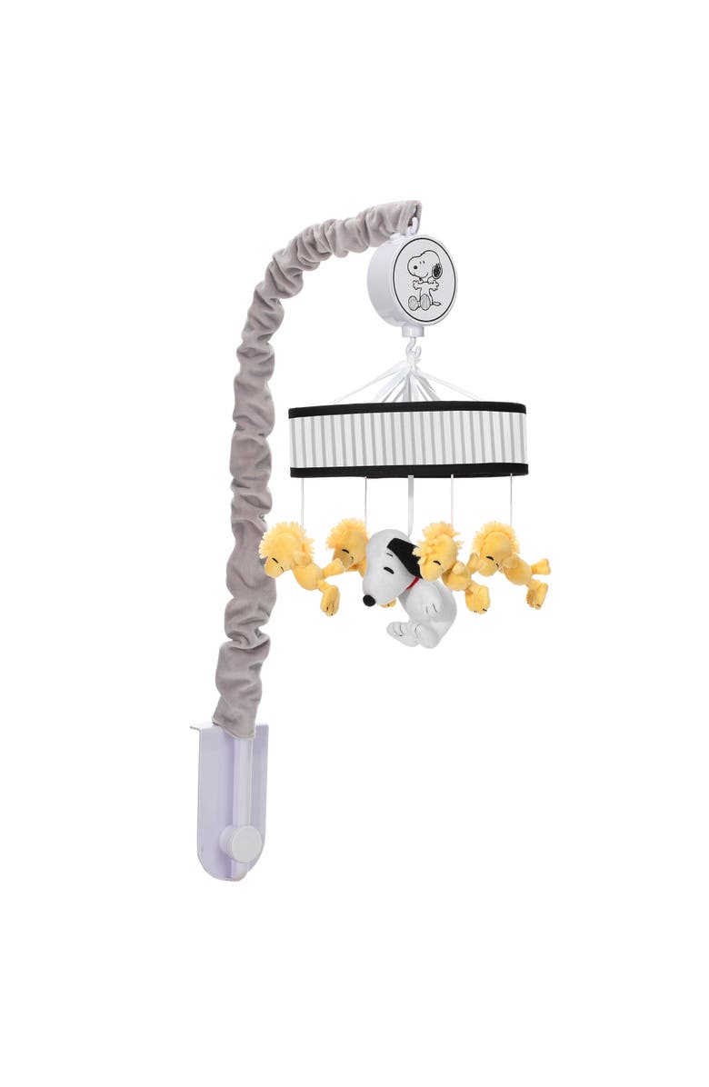 Lambs & Ivy Classic Snoopy & Woodstock Musical Baby Crib Mobile Soother Toy, Alternate, color, White