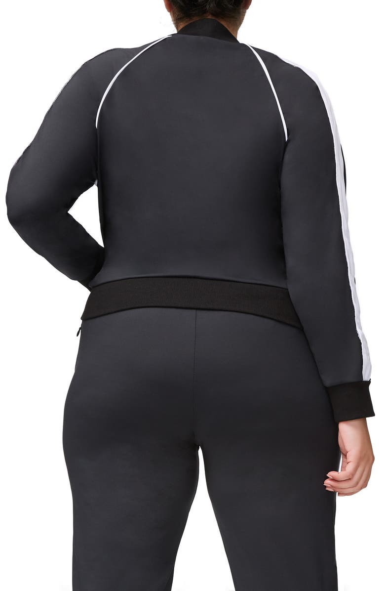 Good American Piped Bomber Jacket, Alternate, color,