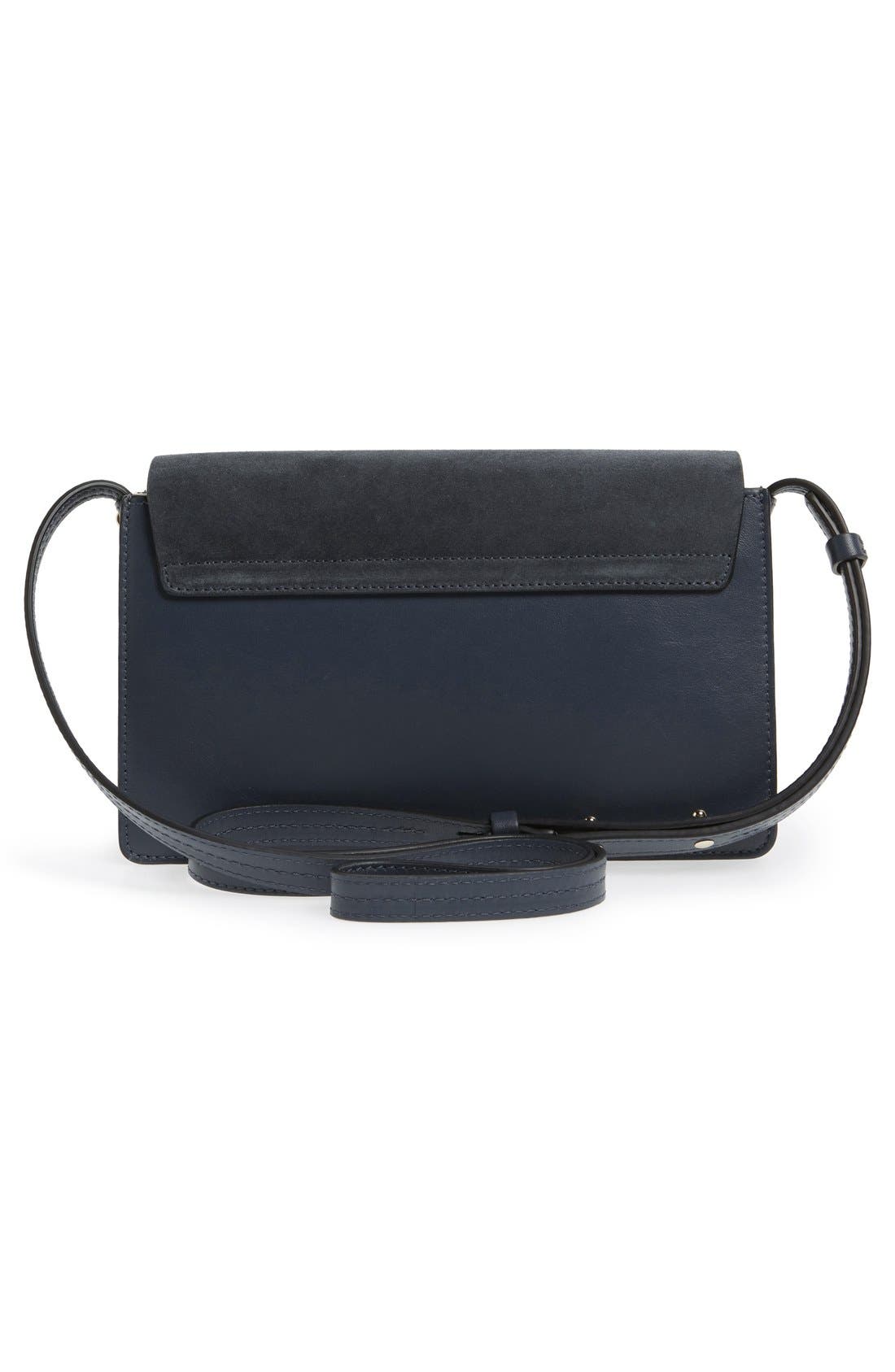 Small Faye Leather Crossbody Bag, Alternate, color, SILVER BLUE