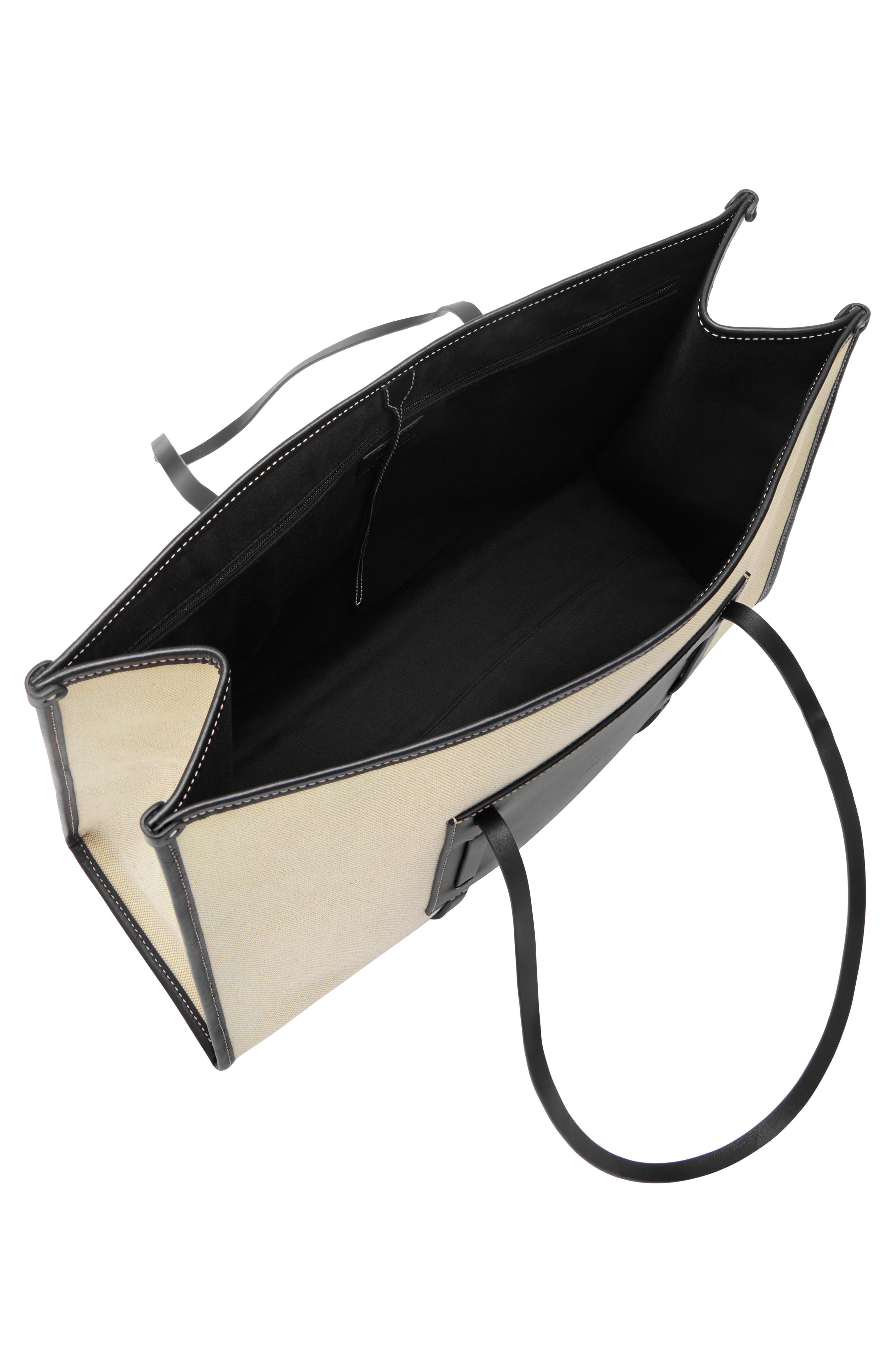 DeMellier Large Capri Canvas Tote, Alternate, color, Salt/ Pepper/ Black