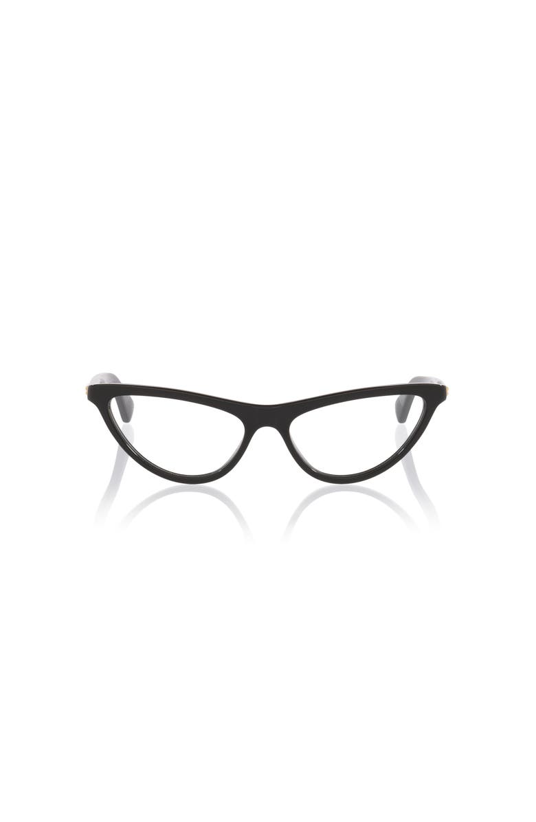Bottega Veneta 55mm Cat Eye optical glasses, Alternate, color, Black