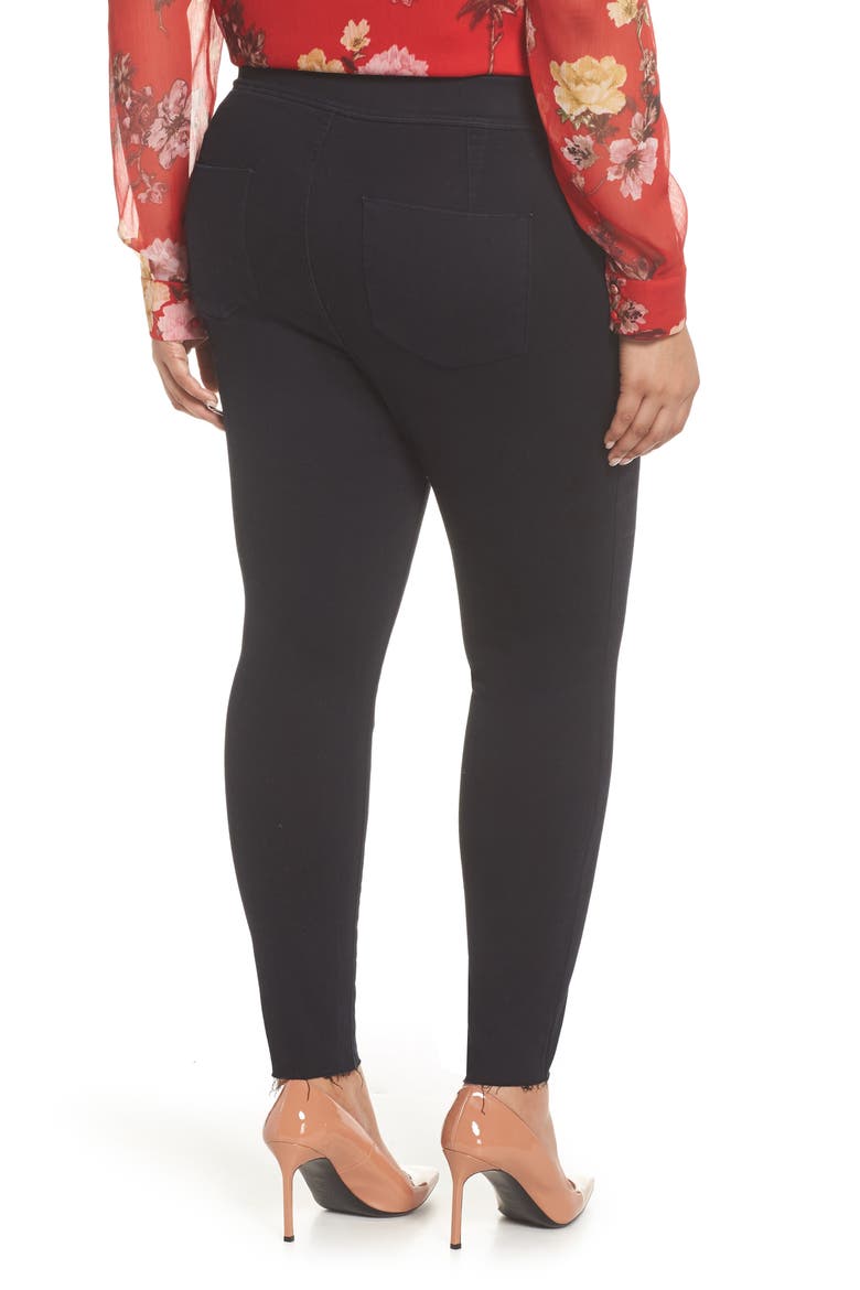 Super Stretch Denim Leggings, Alternate, color, RICH BLACK