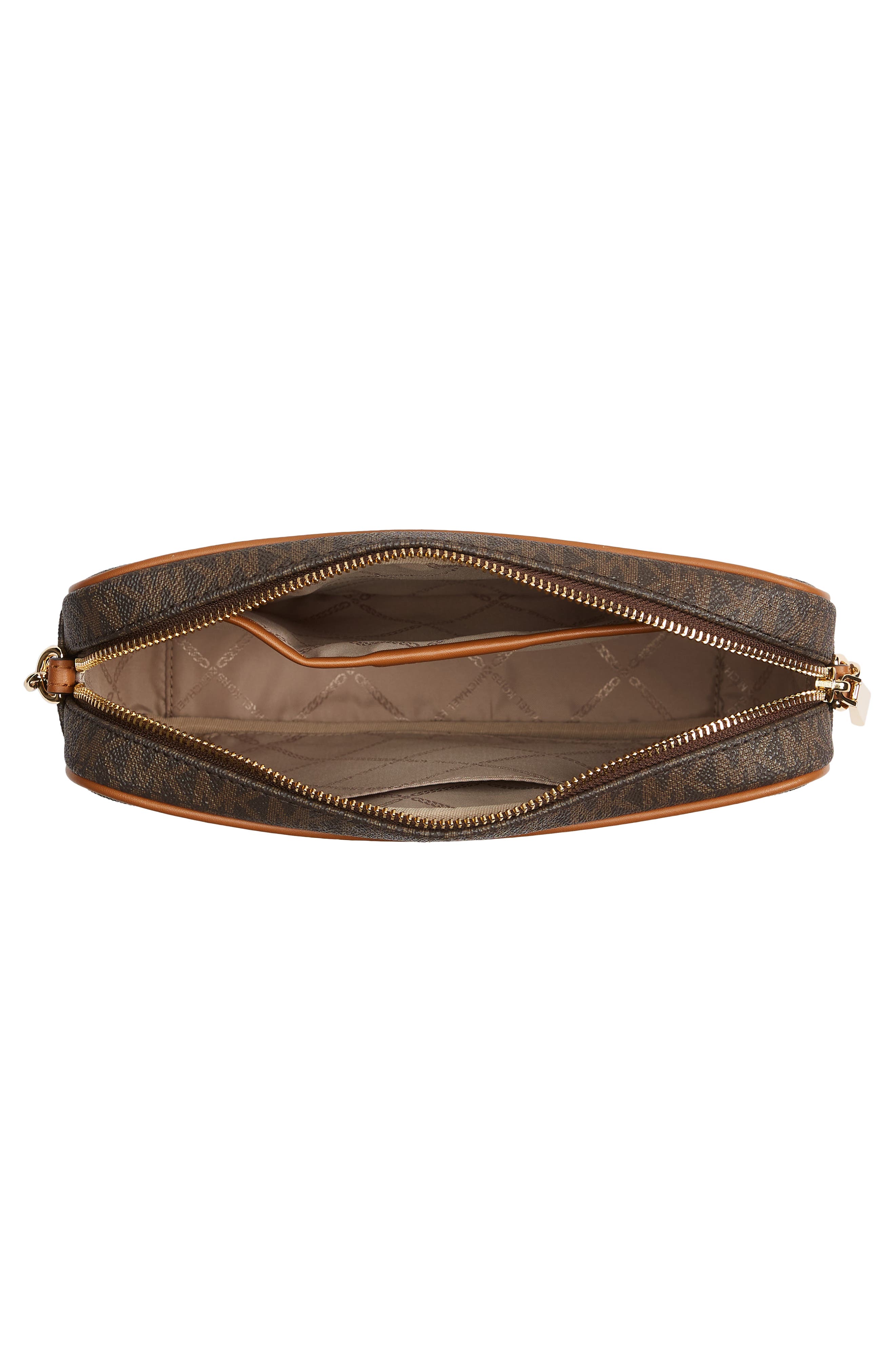 'Large Jet Set' East/West Saffiano Crossbody Bag, Alternate, color, BROWN