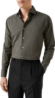 Eton Slim Fit Flannel Dress Shirt