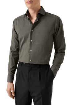 Eton Slim Fit Flannel Dress Shirt