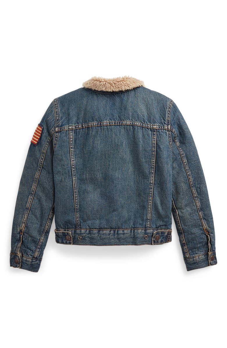 Polo Ralph Lauren Kids' Fleece Lined Denim Trucker Jacket, Alternate, color,