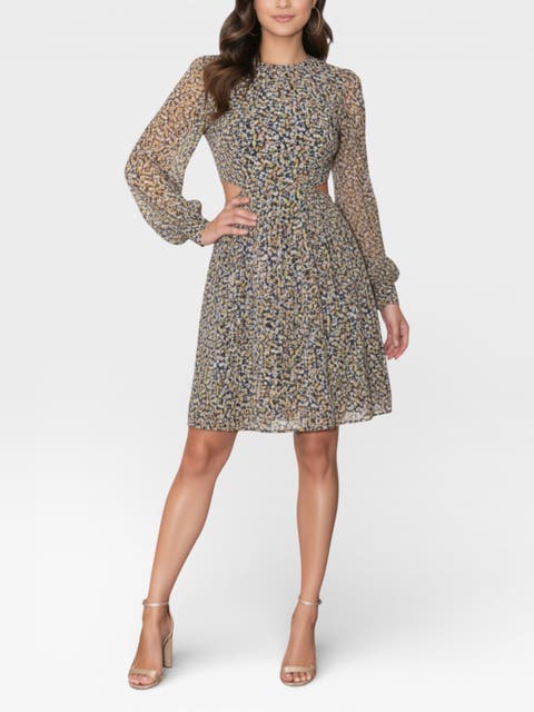 Nash Cutout Chiffon Mini Dress