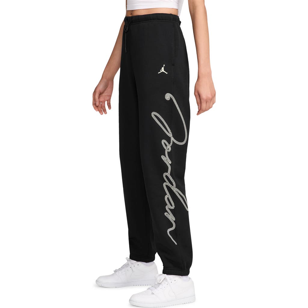 JORDAN JORDAN BROOKLYN FLEECE RHINESTONE LOGO SWEATPANTS