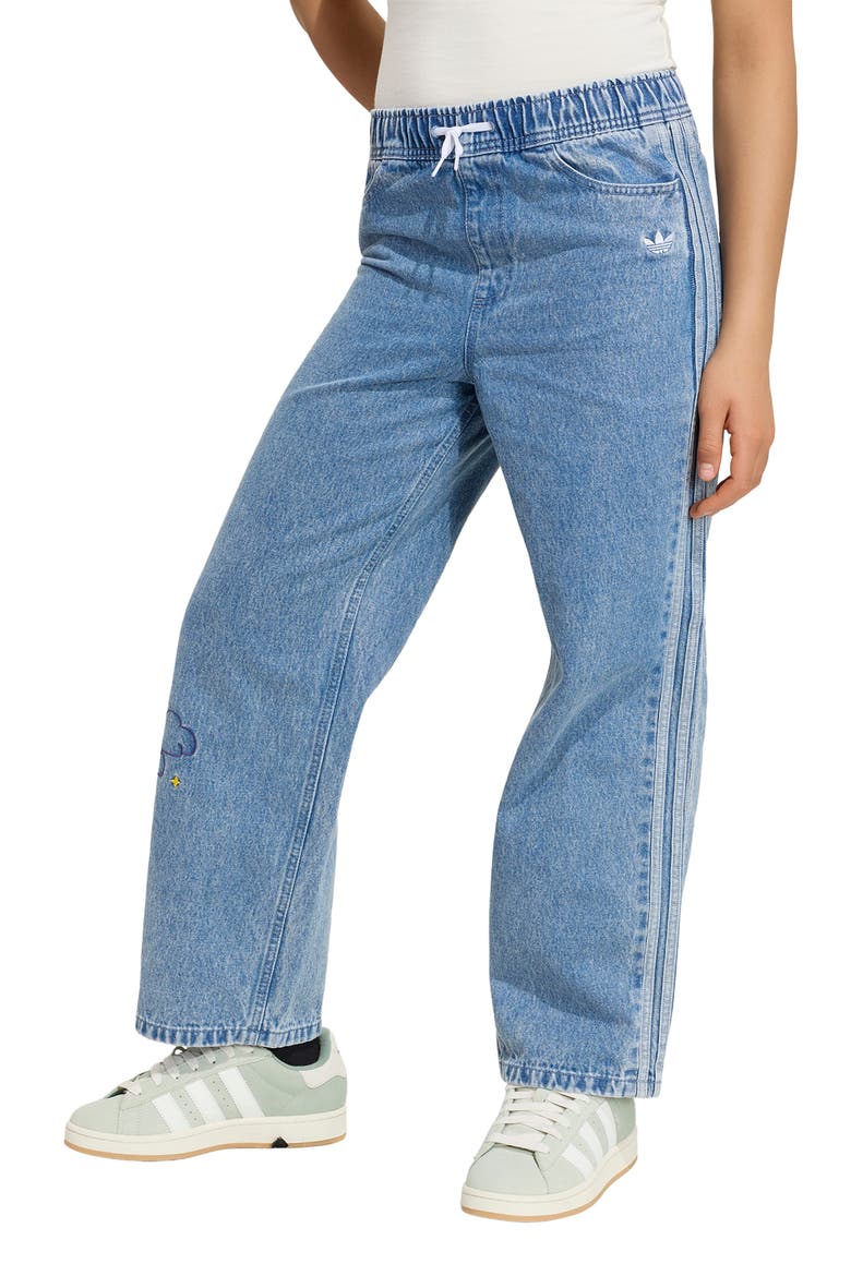 Kids' Originals Cloud Graphic Elastic Waist Jeans, Alternate, color, LIGHT DENIM