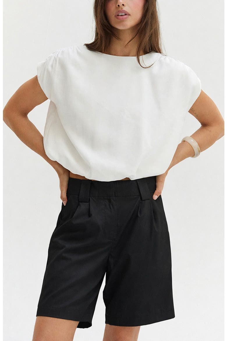 Tailored Trouser Shorts, Alternate, color, Black