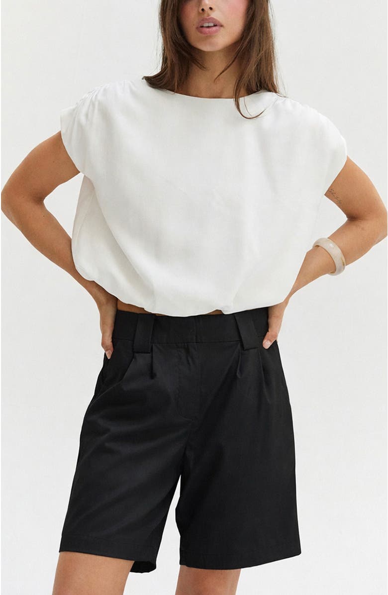 CRESCENT Tailored Trouser Shorts, Alternate, color, Black