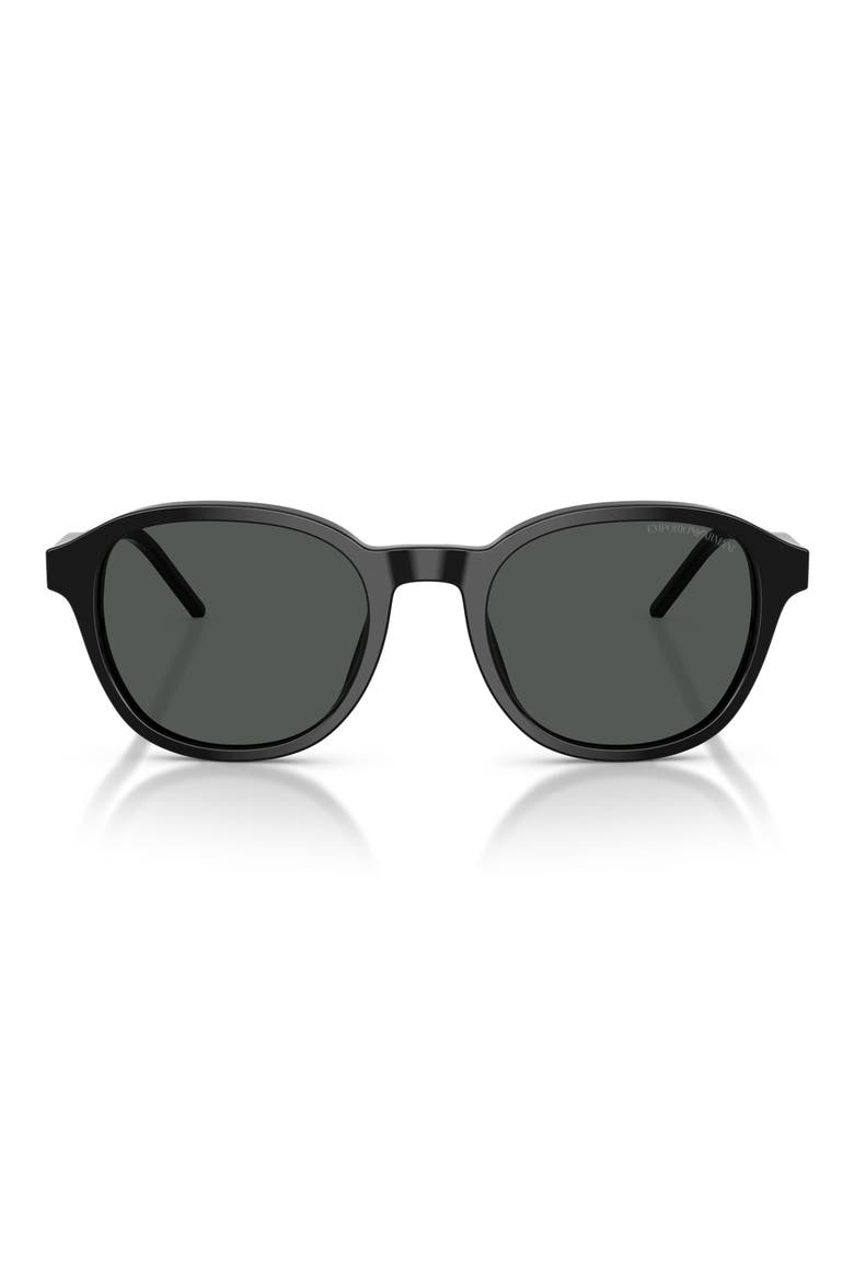 51mm Pillow Sunglasses, Main, color, SHINY BLACK / DARK GREY