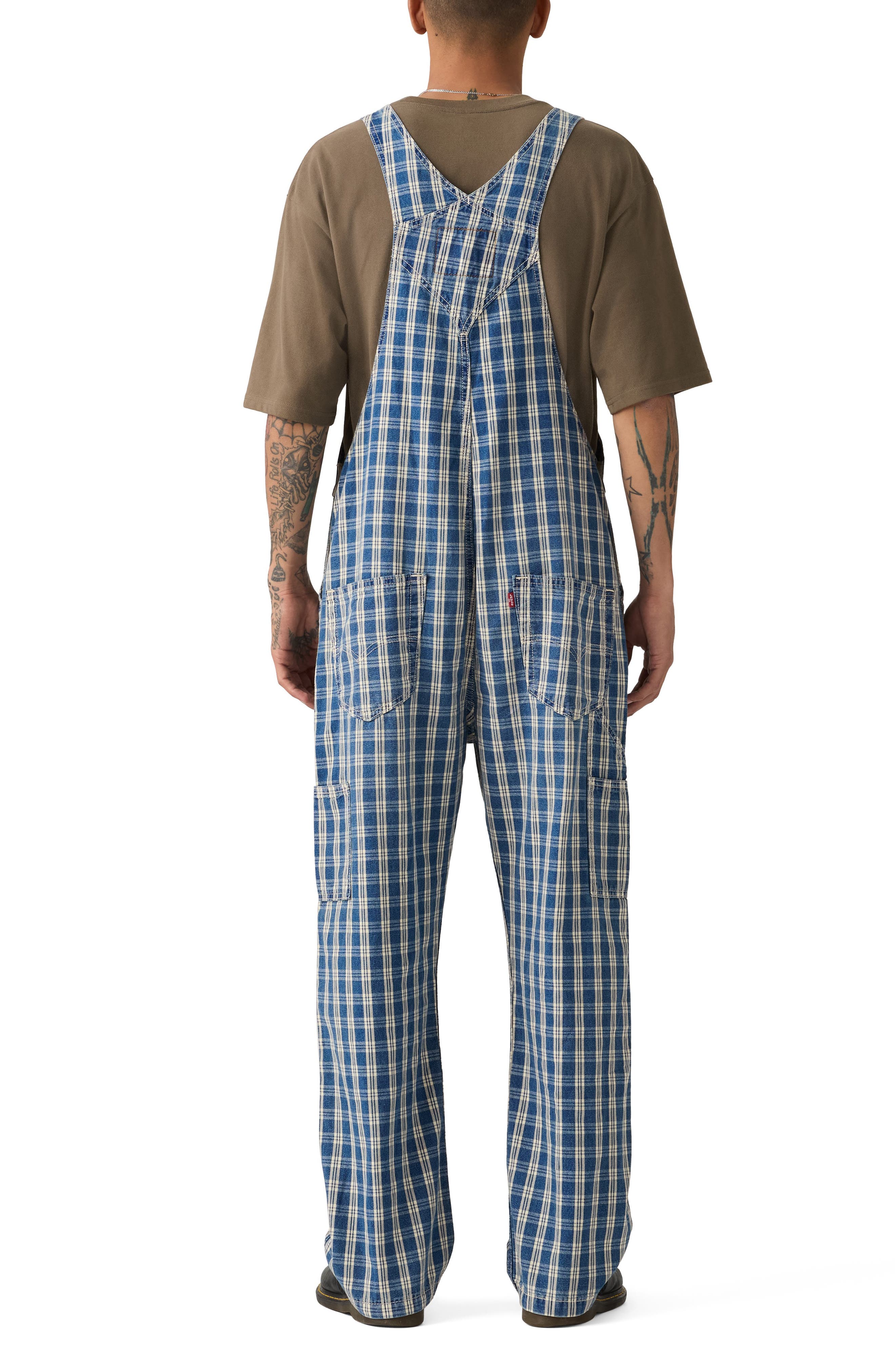 Levi's Loose Check Print Cotton Denim Overalls (Men) | Nordstrom