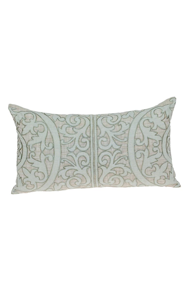 PARKLAND COLLECTION Fleura Embroidered Throw Pillow, Main, color, Beige