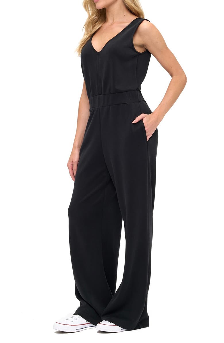 O.L. Sleeveless Scuba Knit Jumpsuit, Alternate, color, Black