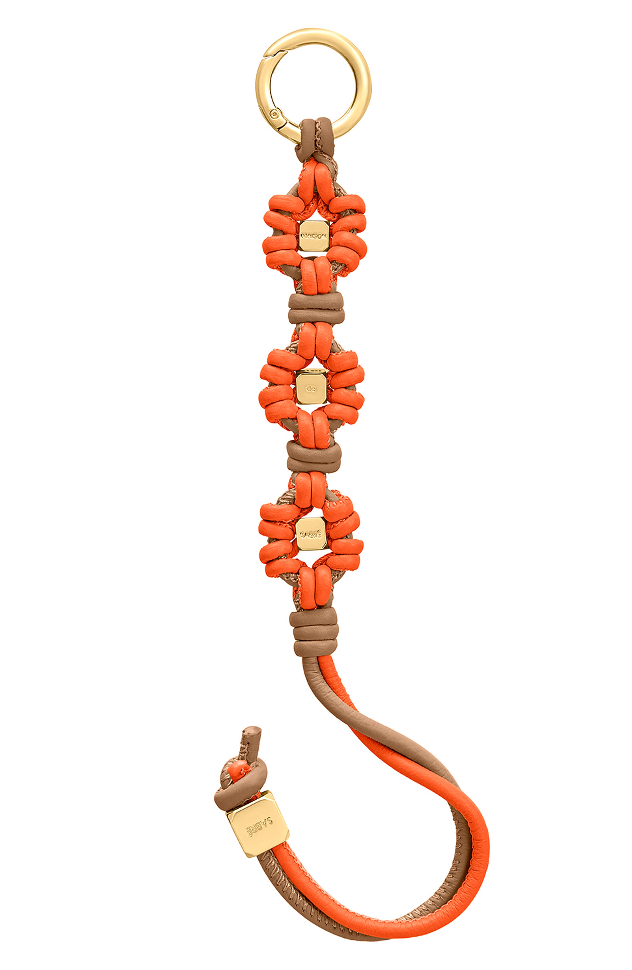 Bloom Edition Leather Wristlet Charm, Alternate, color, Manhattan Sandstone