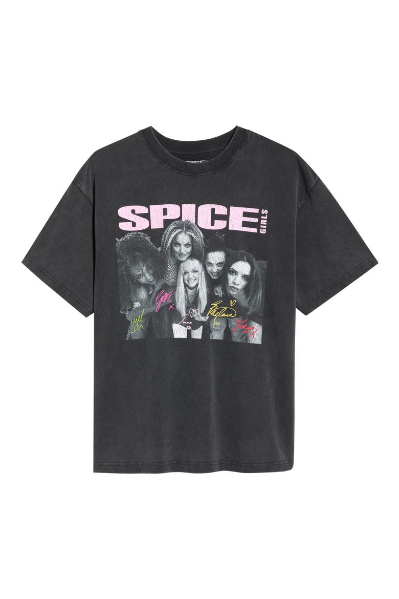 Spice Girls® Autograph Relaxed Fit Cotton Graphic T-Shirt, Alternate, color, BLACK WASH