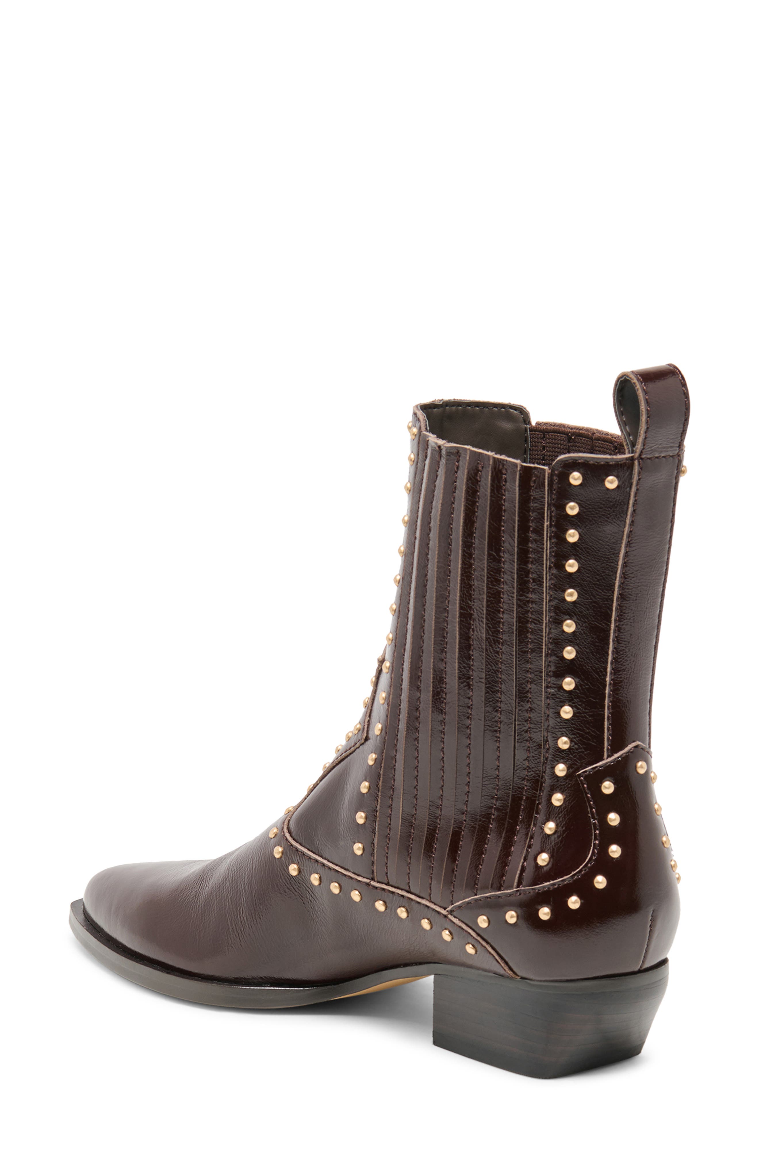 Thomas Stud Leather Bootie, Alternate, color, BLACK CHERRY LEATHER