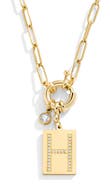 Mint & Lily Pave Initial Pendant with Paperclip Chain Necklace