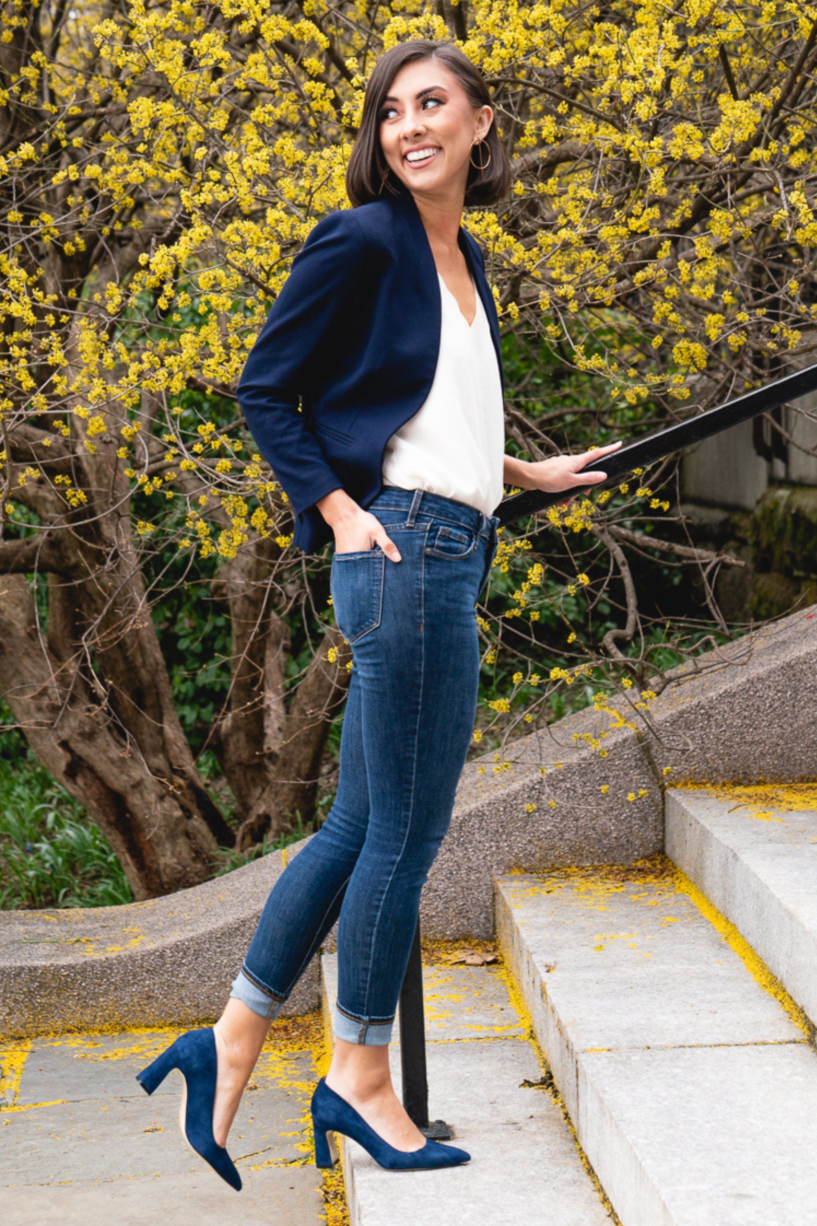 Bold Block Heel Pump, Alternate, color, Noble Navy Suede