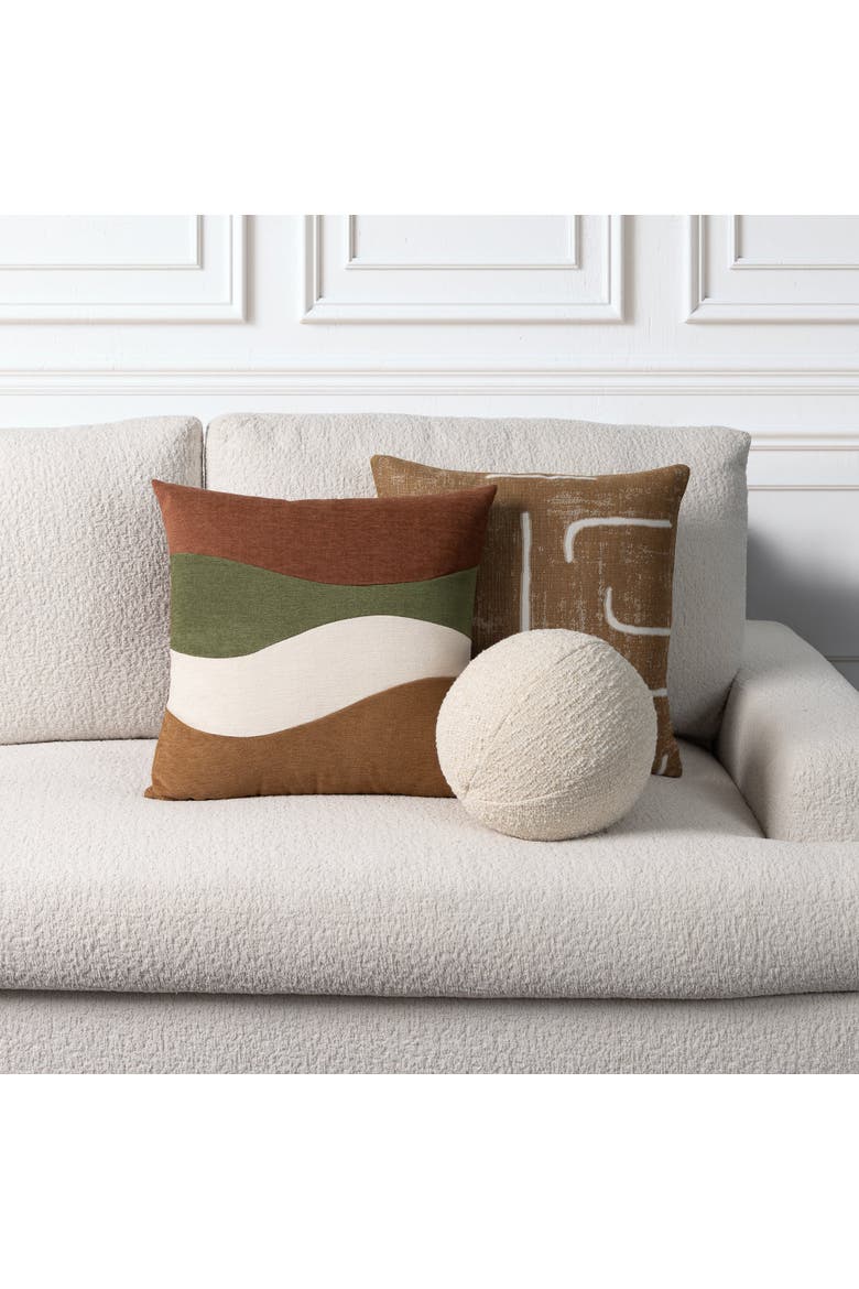 Alto Textured Boucle Indoor & Outdoor Woven Accent Pillow & Insert, Alternate, color, Crema