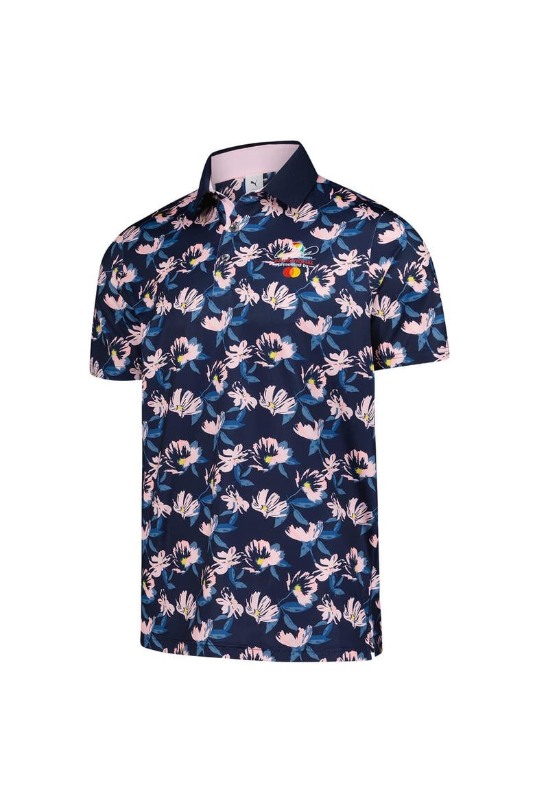 Men's Puma  Navy Arnold Palmer Invitational Springs Floral Polo, Alternate, color, Navy