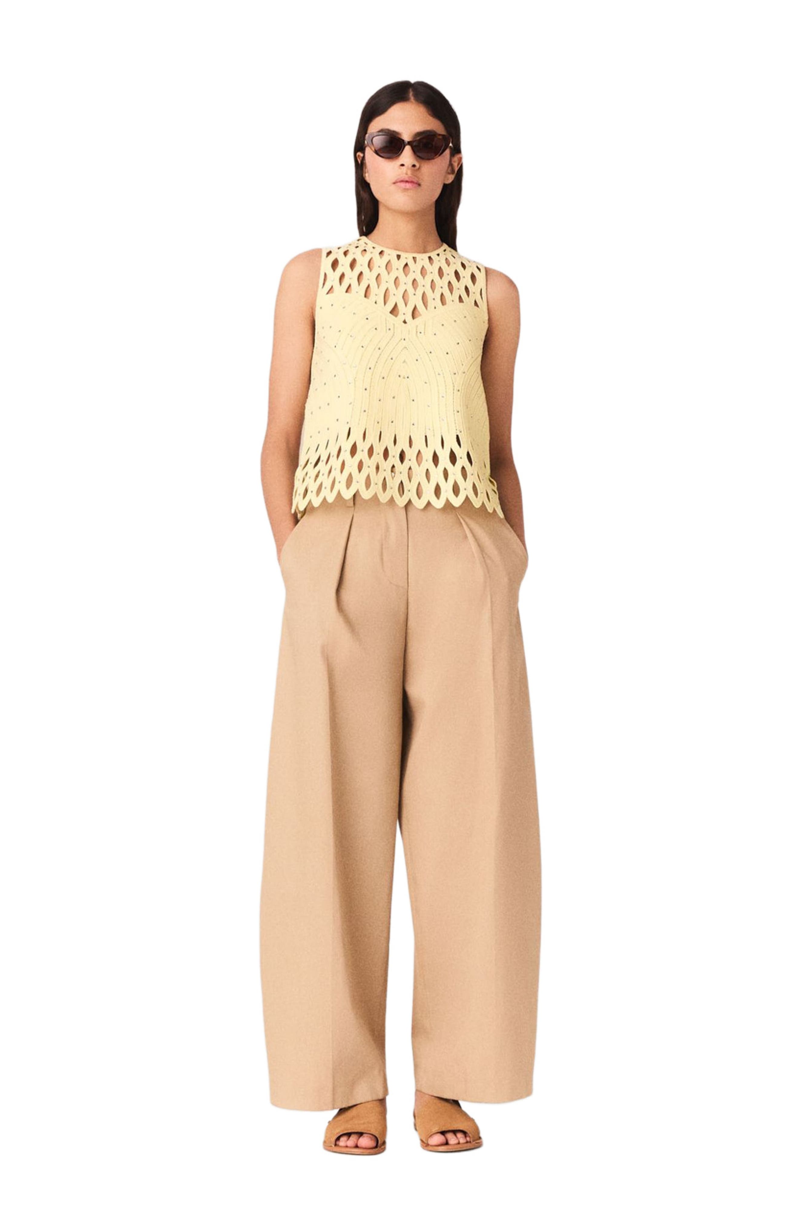 Crochet rhinestone top