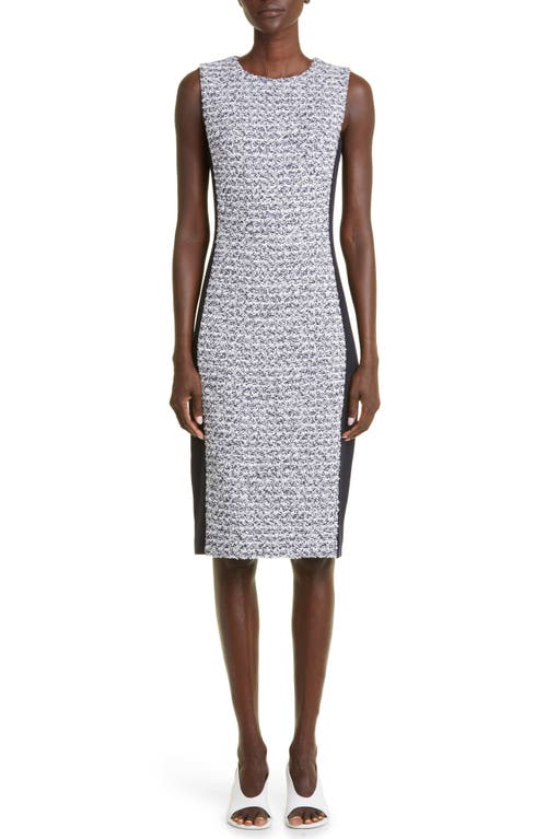St John St. John Collection Mixed Media Sleeveless Sheath Dress In Multi