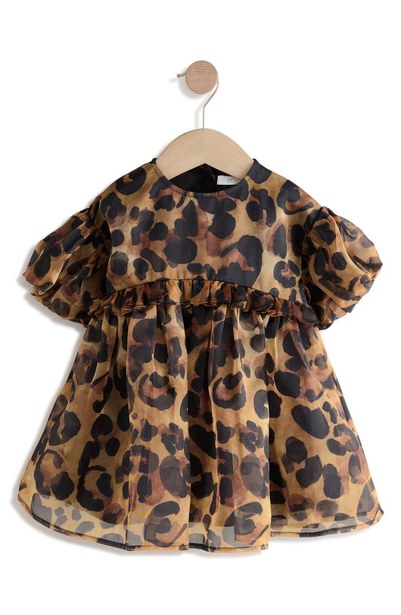 NEXT Kids' Sparkle Mesh Party Dress, Main, color, Brown Multi