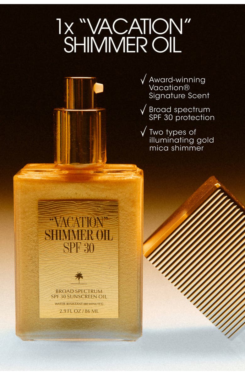 Vacation Shimmer Oil SPF 30 Sunscreen Duo, Alternate, color, 
