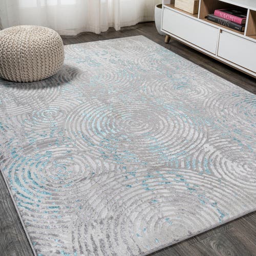 Jonathan Y Timeworn Modern Abstract Area Rug In Gray/turquoise