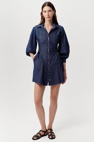 Exquise Adilene Long Sleeve Denim Mini Dress