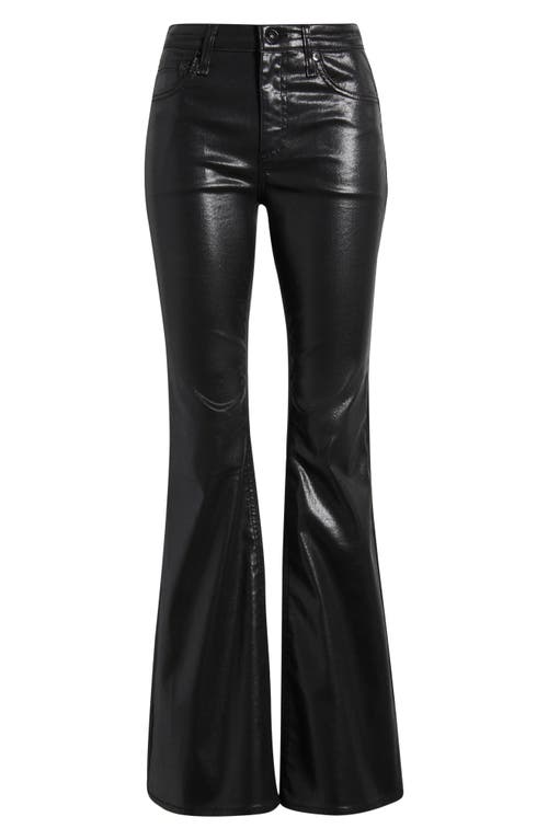 Rag & Bone Flexi Dahlia Coated Mid Rise Flare Jeans In Black