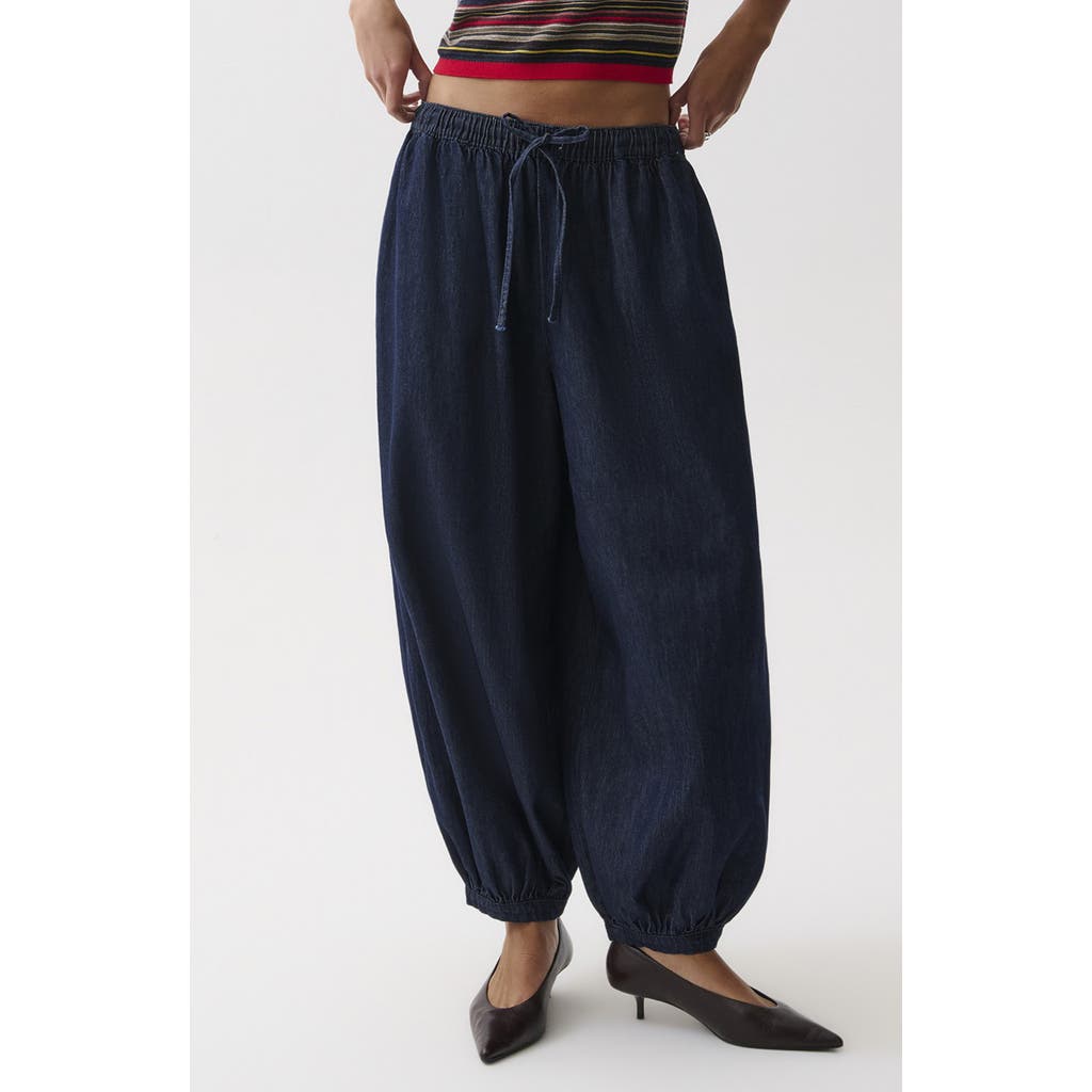 Pistola Freya Drawstring Waist Balloon Jeans in Celeste at Nordstrom, Size X-Small