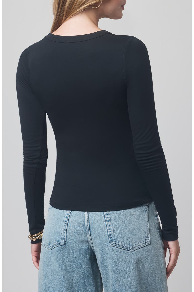 x @cellajaneblog Long Sleeve Layering T-Shirt, Alternate, color, BLACK