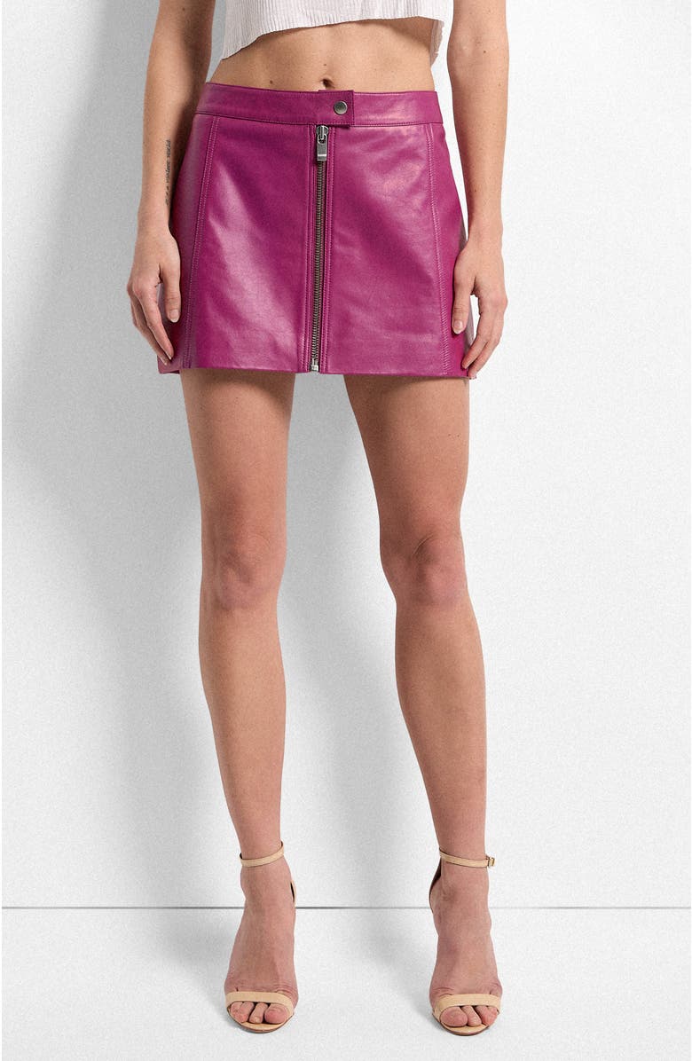 AS by DF Jeremiah Upcycled Leather Skirt, Alternate, color, Rose
