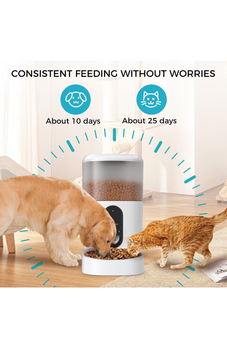 Eco4Life Smart WiFi Pet Feeder Automatic Food Dispenser, Alternate, color, White