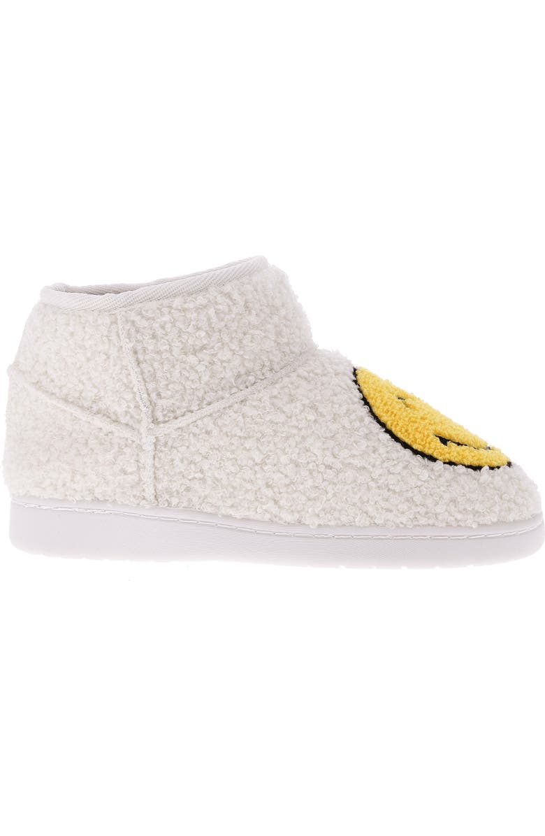 MIA Chill Smiley Faux Shearling Bootie Slipper, Alternate, color, Smile